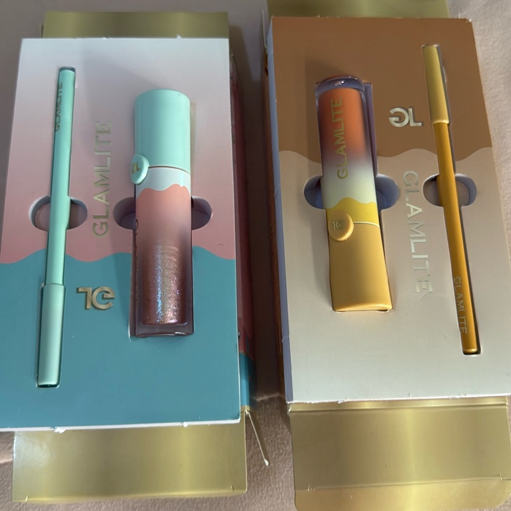 Glamlite Caramel Churros lip kit and Birthday Cake lip kit